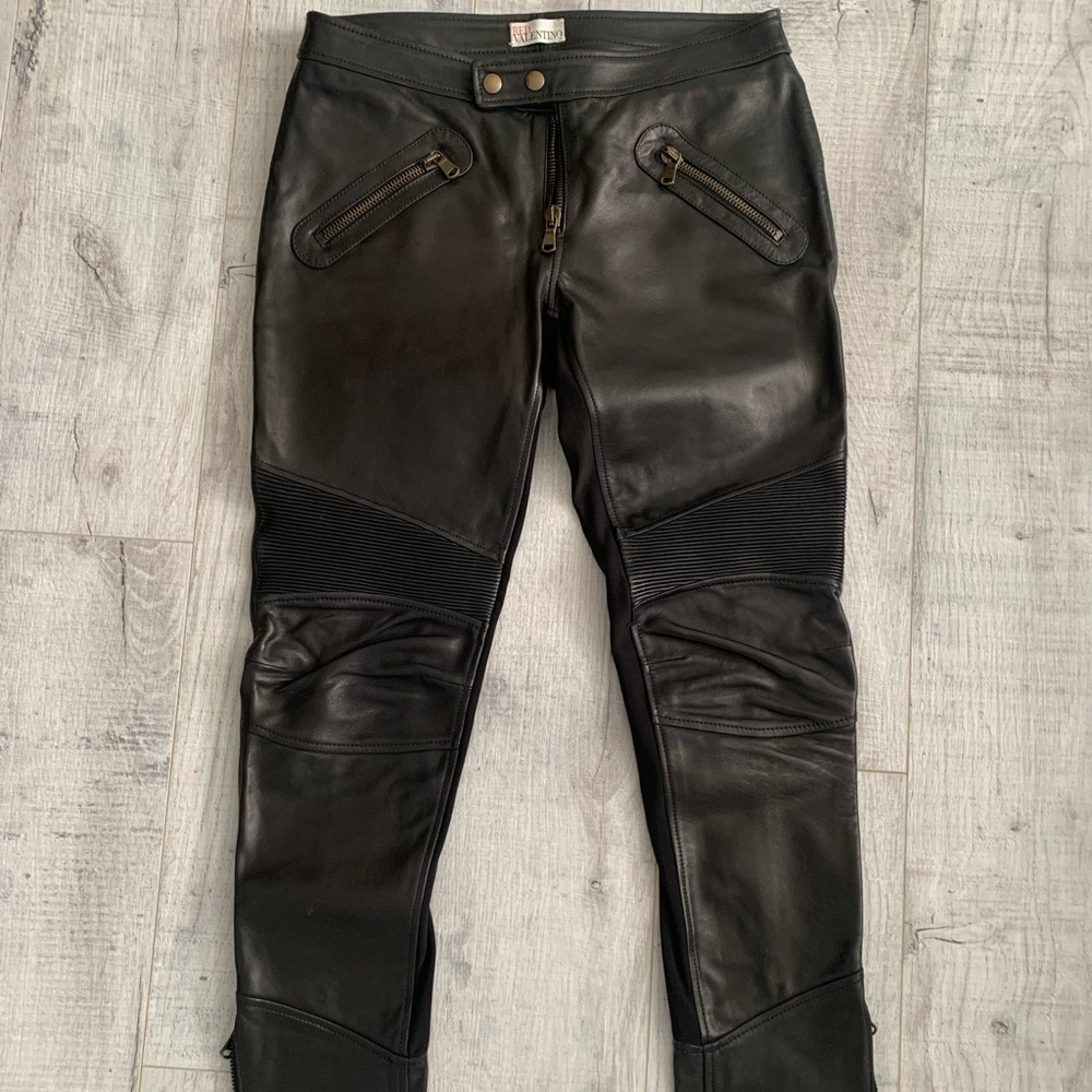 RED Valentino leather pants